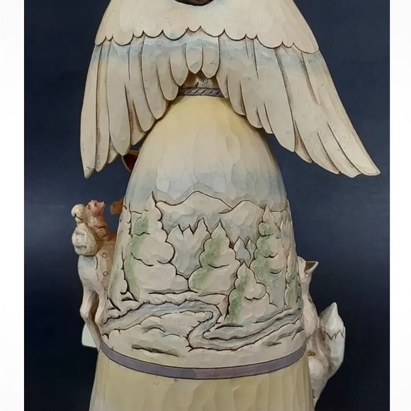 Jim Shore Christmas Angel Peace to All Woodland Animals Deer Fox Racoon Bunny - Picture 5 of 11